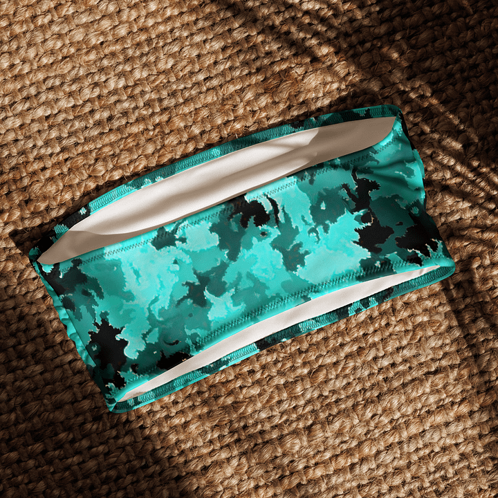 Teal Camo All-Over Bandeau Bikini product image (1)