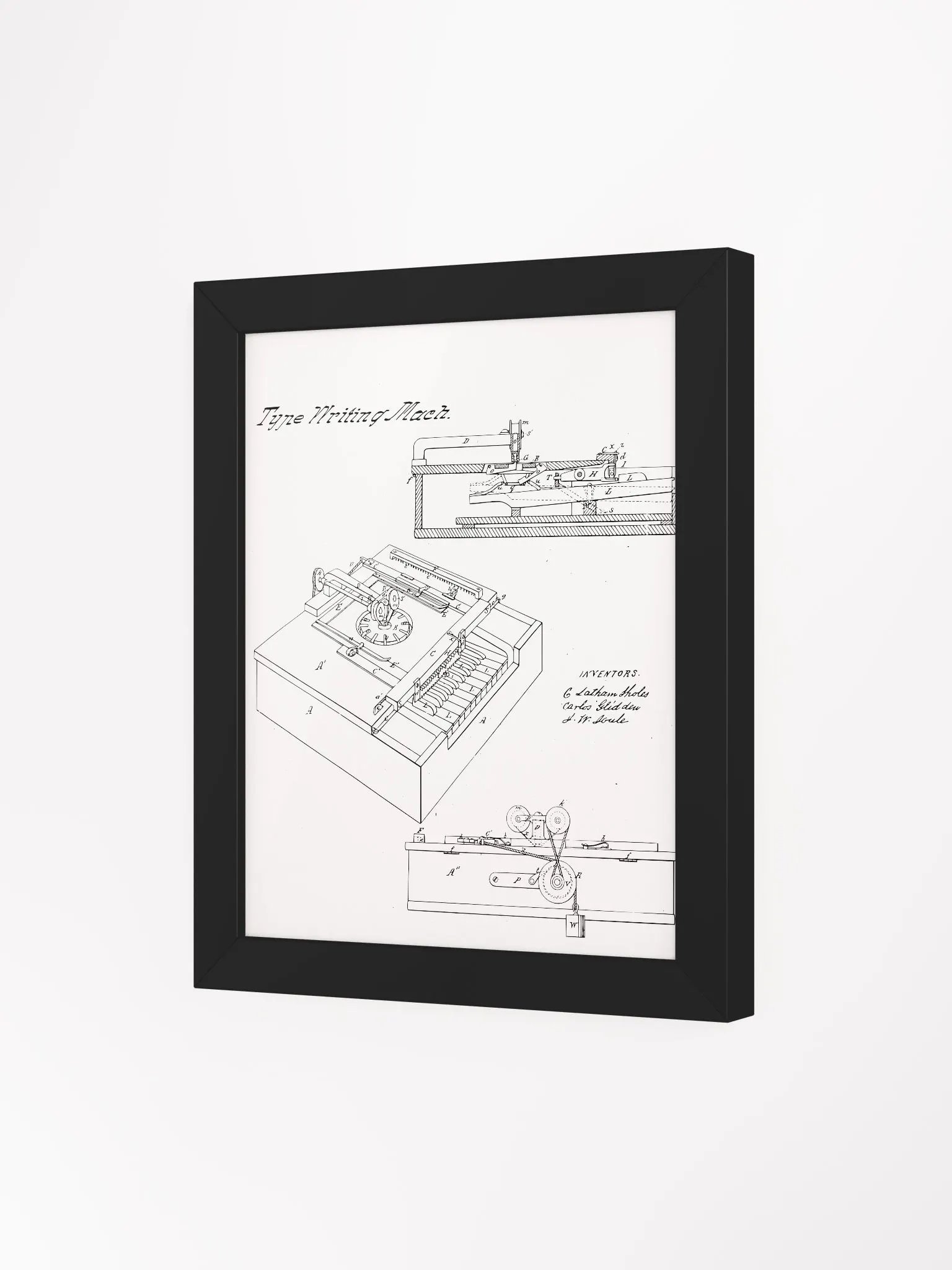 Sholes, Glidden, & Soule – Type Writing Machine (Typewriter) product image (3)