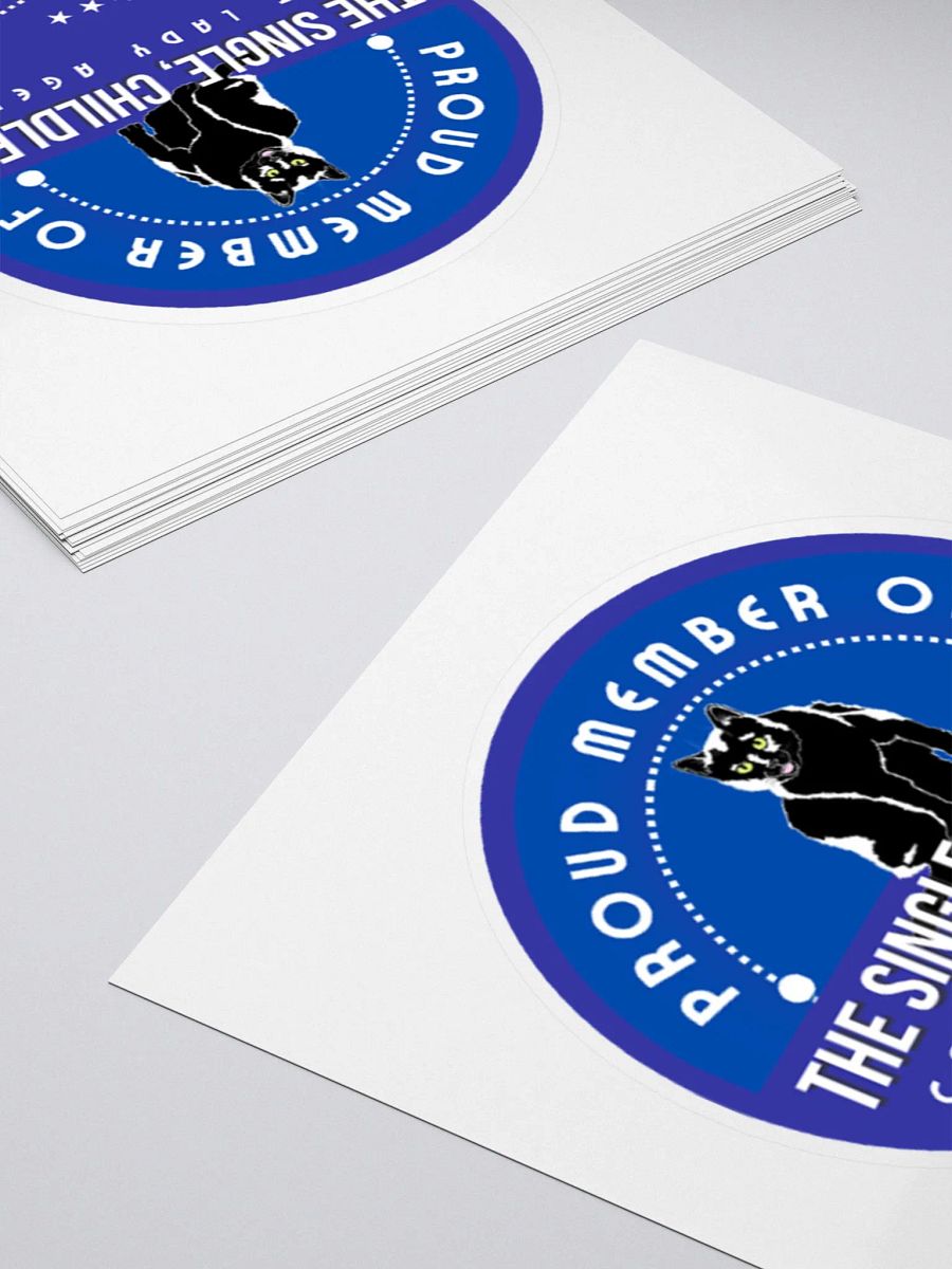The Single, Childless, Cat Lady Agenda blue logo Sticker product image (12)