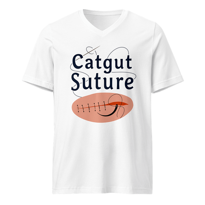 Stitching Wound Catgut Suture V-Neck Tee product image (1)
