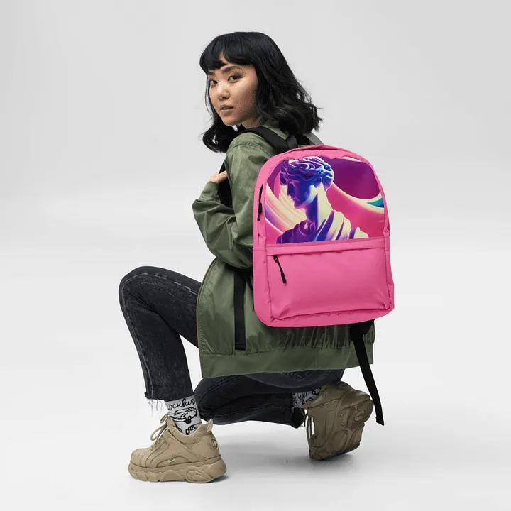 Greek God retrowave City Pop Pink Backpack product image (1)