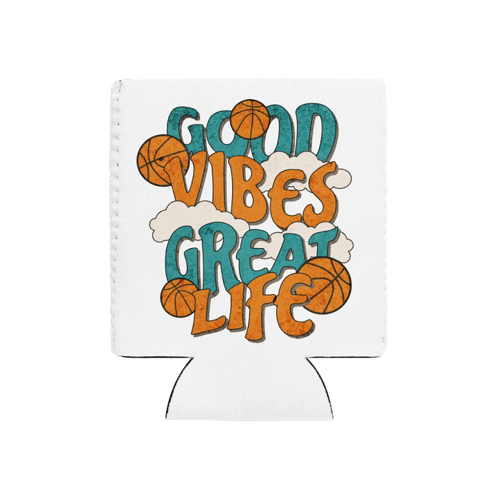 Good Vibes Great Life Basketball Cloudy Hoops Can Cooler product image (1)