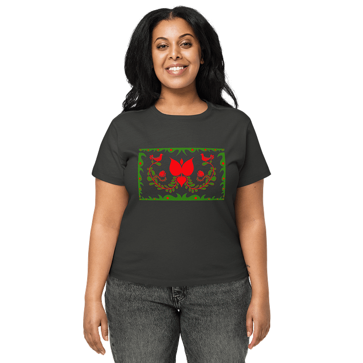 Hungarian Lovebird Garden Women's High-Waisted Tee product image (1)