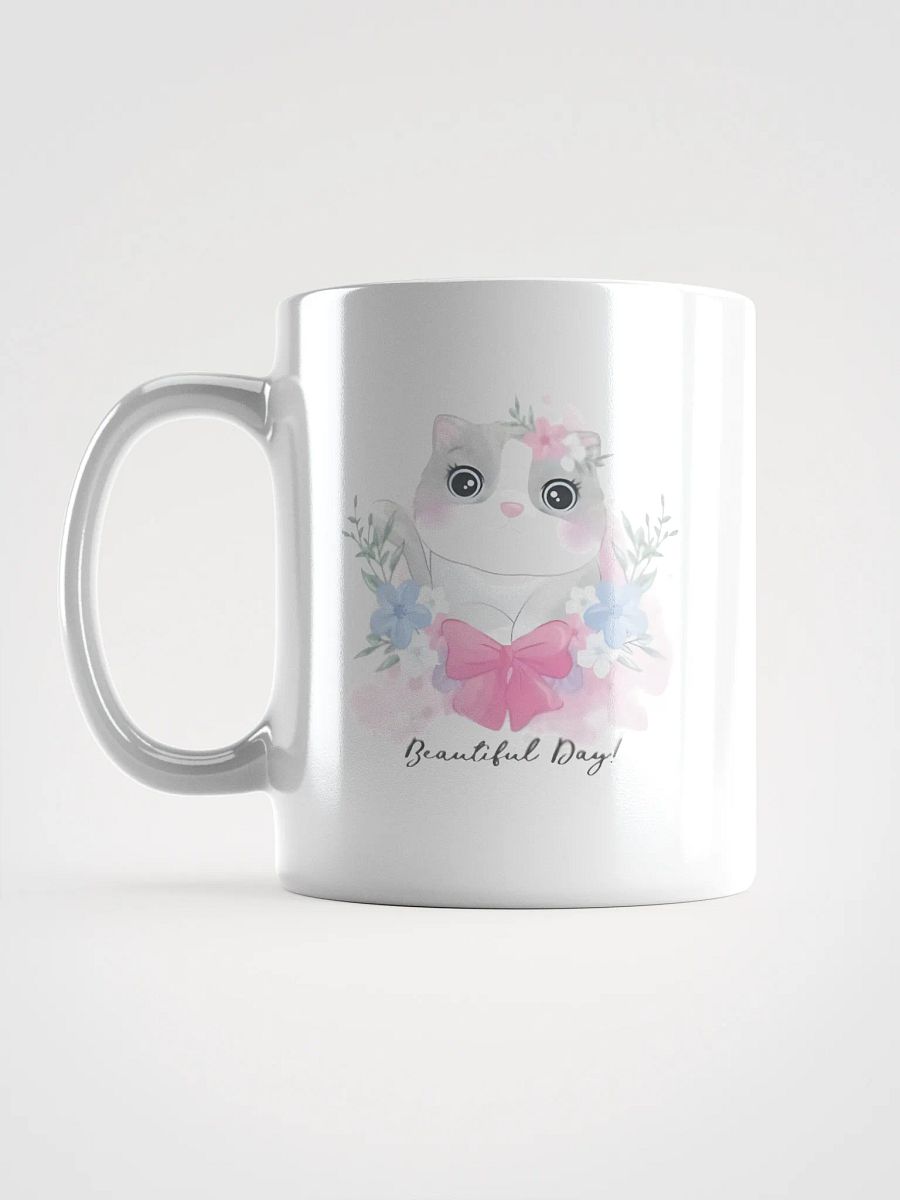 White Glossy Mug Cute Little Kitty product image (6)