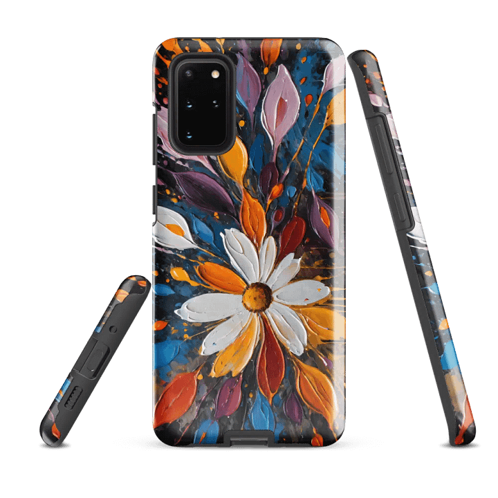 Tough Phone Case for Samsung® - Palette Knife Oil Painting of Colorful Abstract Flowers product image (2)