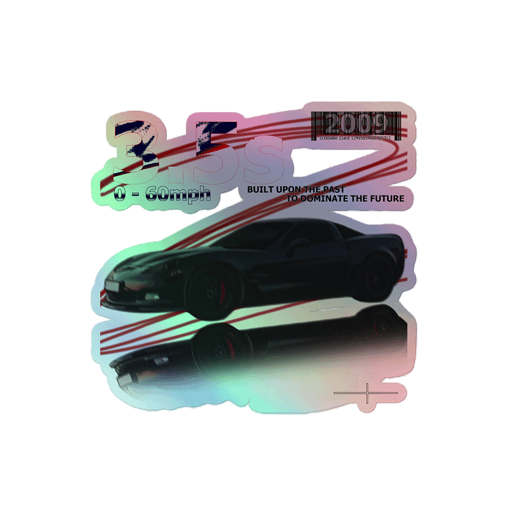 2009 Barcode - 3.5s 0 - 60 - Black Car | Holographic Sticker product image (2)