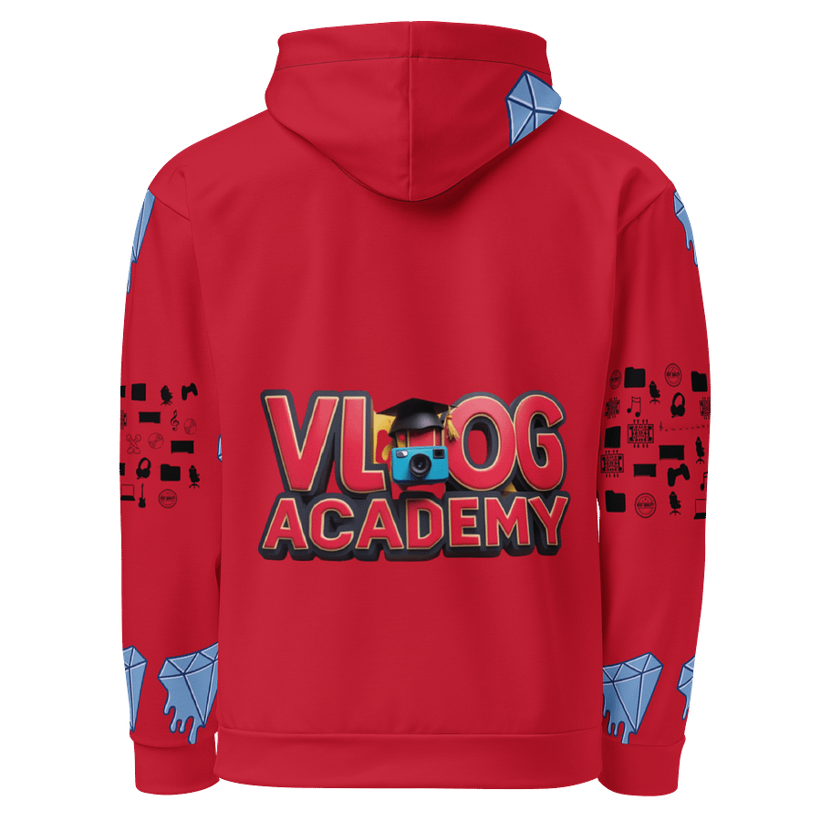 Red Vlog Academy All-Over Print Recycled Unisex Hoodie product image (3)