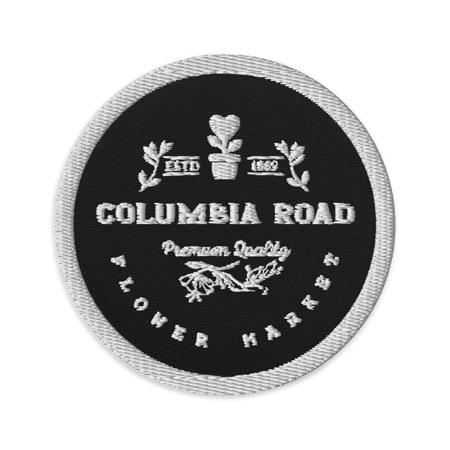 Columbia Road Market Embroidered Patch (Black/White Circle) product image (1)