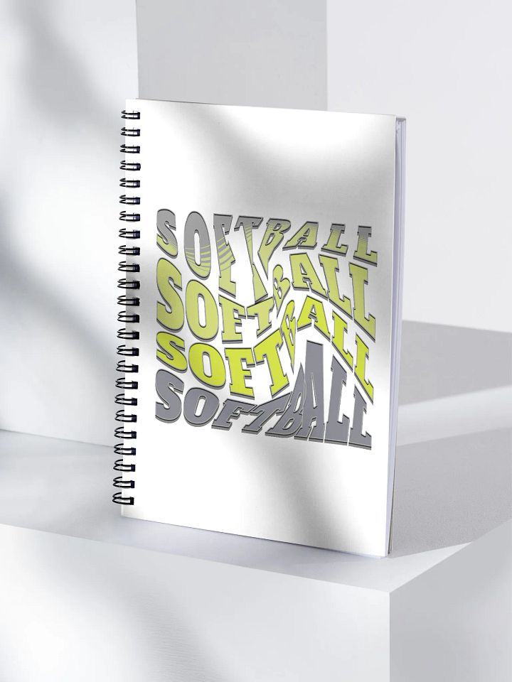 Swirl Softball Dynamic Typography Spiral Notebook product image (1)
