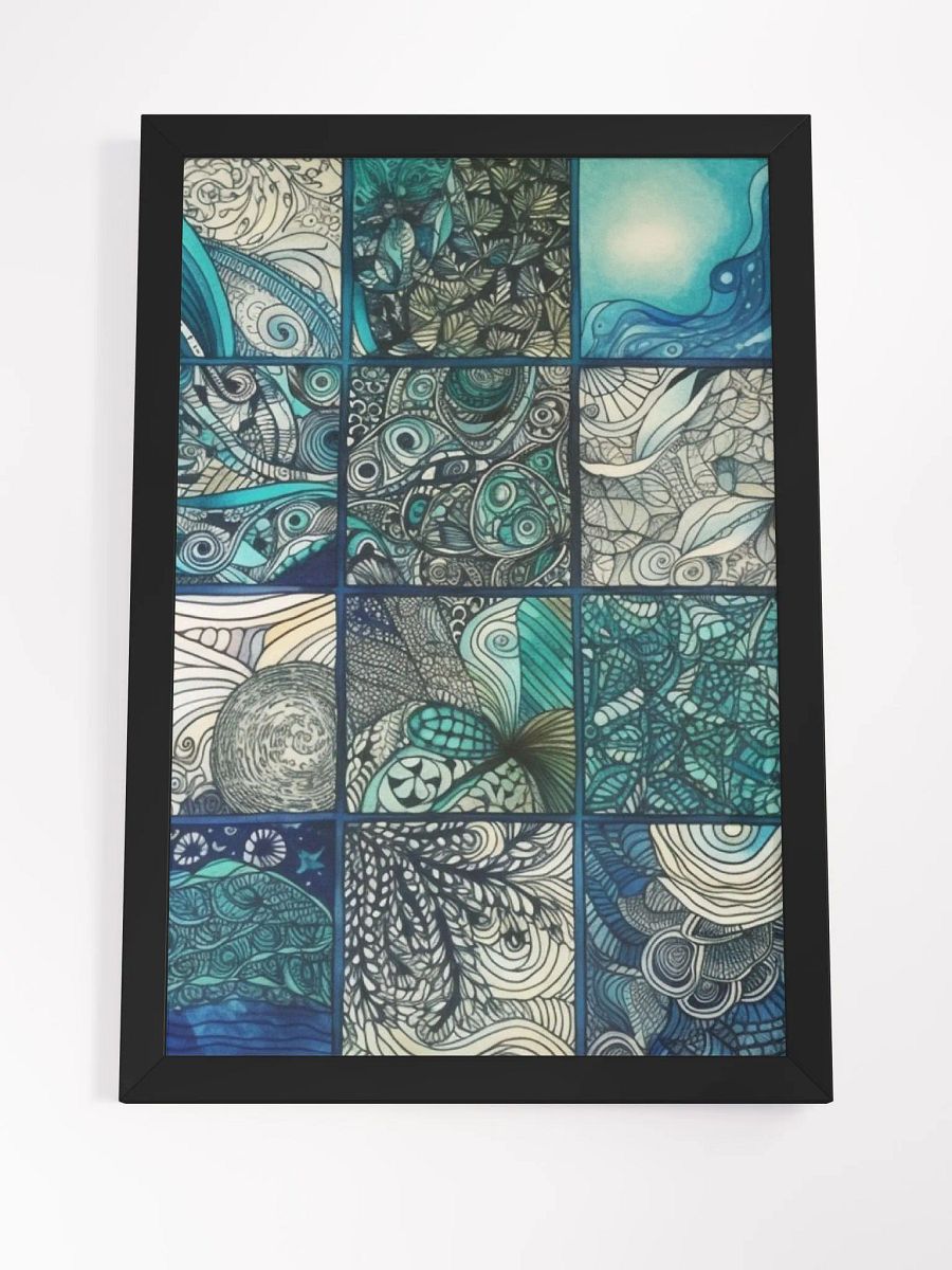 Aquatic Dreams Doodle Art Framed Poster - 12x18 product image (14)