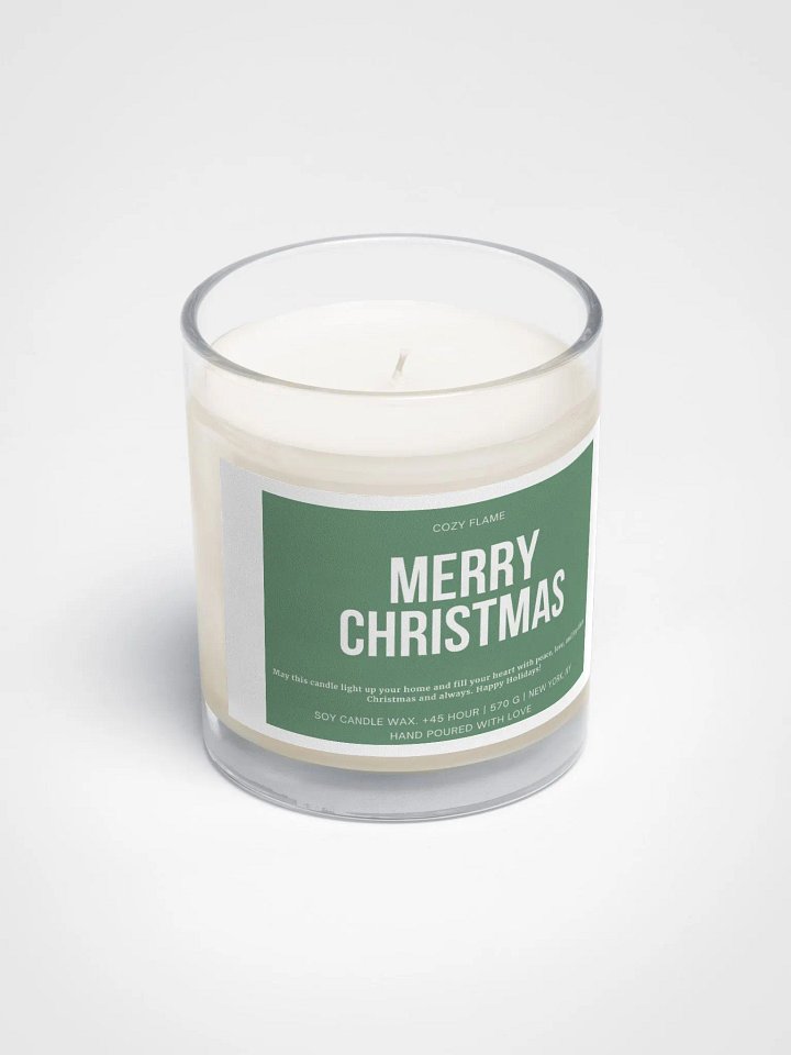 Merry Christmas Soy Wax Candle. Natural Holiday Gift product image (2)