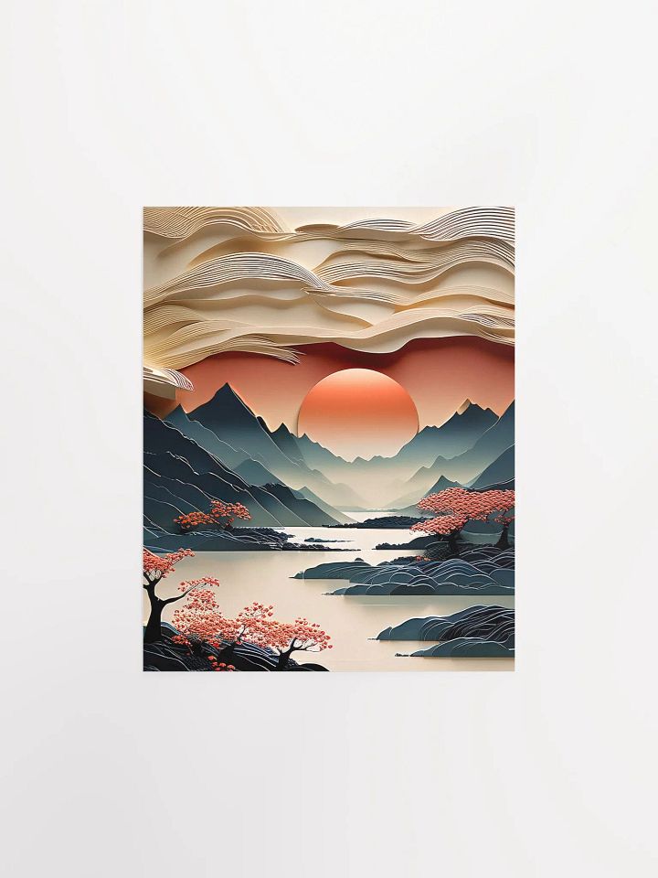 Japandi Art Sunset - Poster - Small and Standard Sizes - 8x10-11x14-12x16-16x20 Inches product image (3)