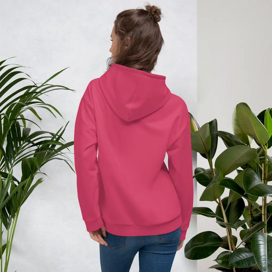 Plain Ruby Red True Summer Unisex Recycled Polyester Heavyweight Premium Hoodie by Treasure Pie product image (12)