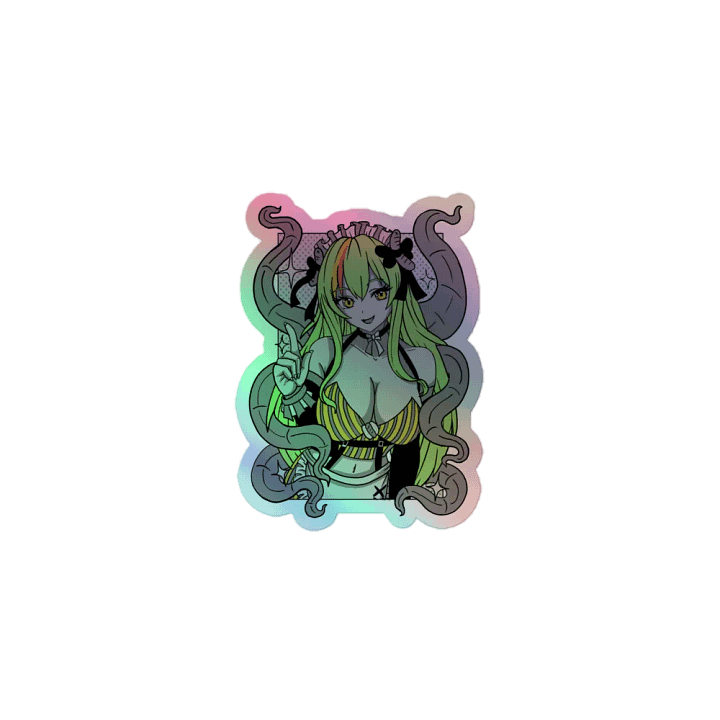 Hotdog Monster Girl Holographic Sticker product image (2)