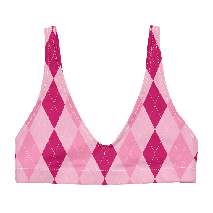 Pink Argyle Paradise Bikini Top product image (1)