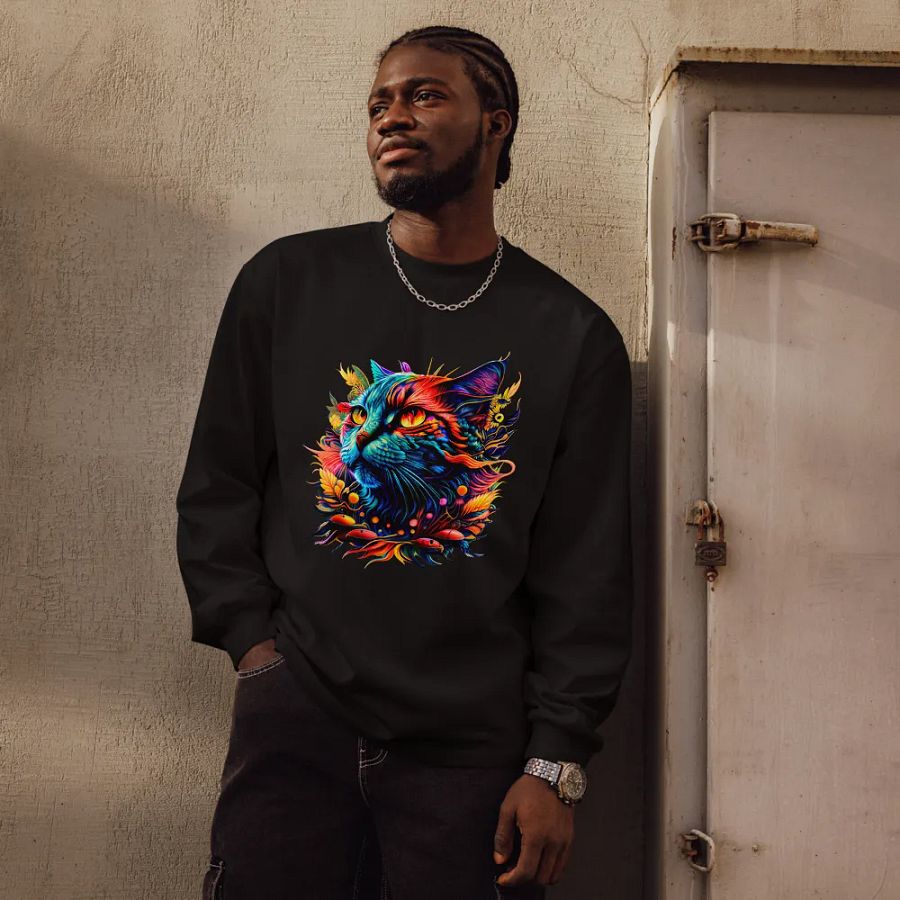 [Trippy Cat] Unisex Premium Heavyweight Long Sleeve Shirt product image (14)
