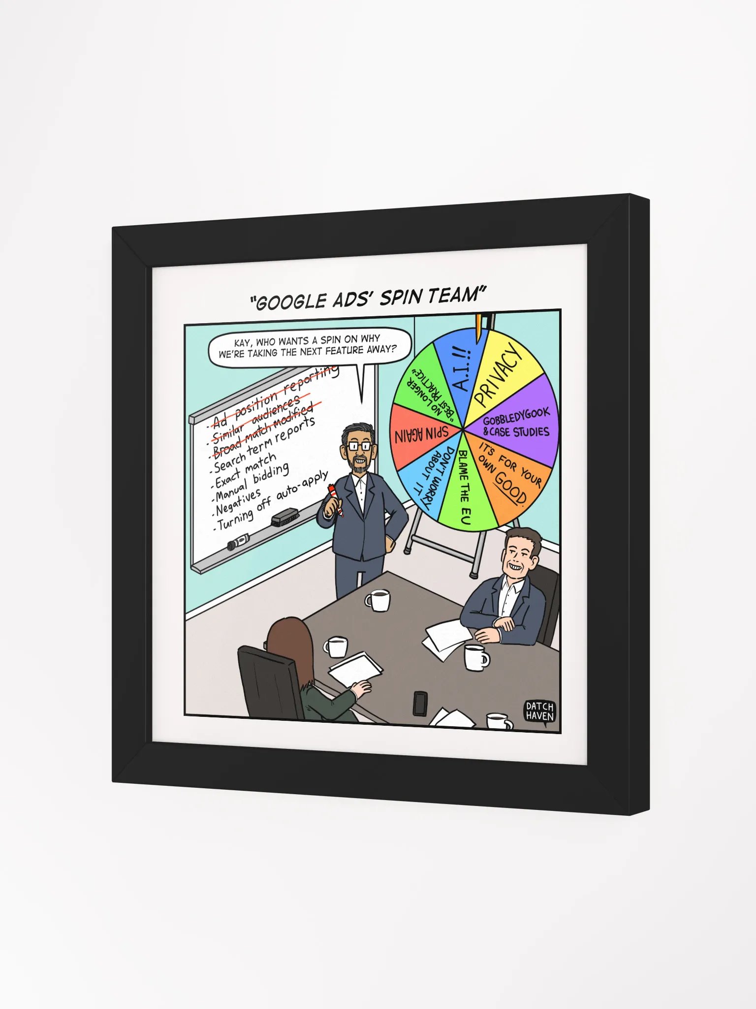 "Google Ads spin team" framed poster (square) product image (7)