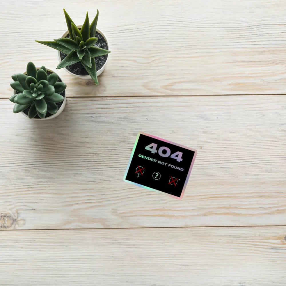 404 Gender Not Found Holo Sticker product image (8)