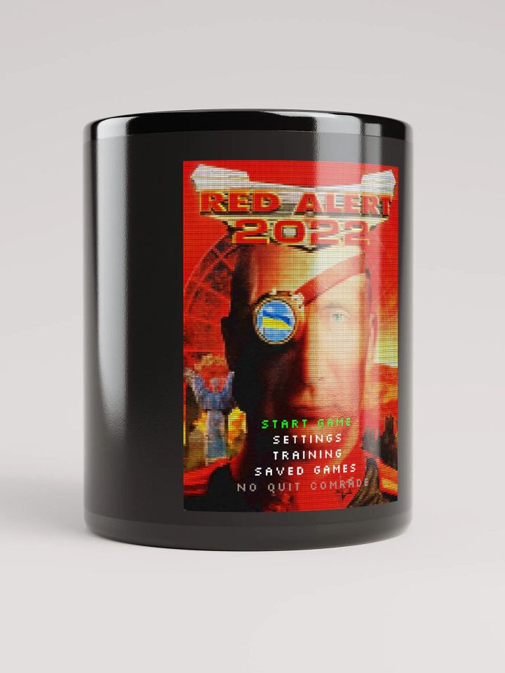 Red Alert 2022 (Putin and Conquer) Black Glossy Mug product image (1)
