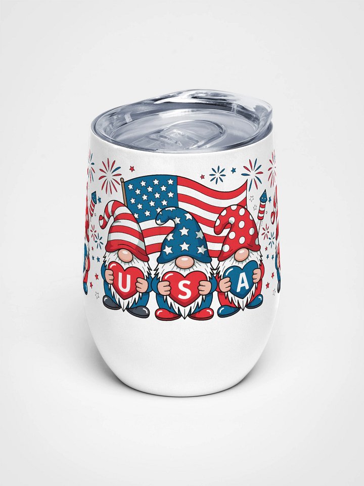 Patriotic Gnome Wine Tumbler product image (1)