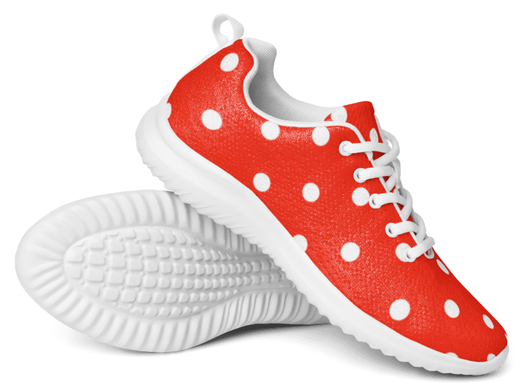 White Polka Dots on Red Men's Athletic Shoes product image (4)