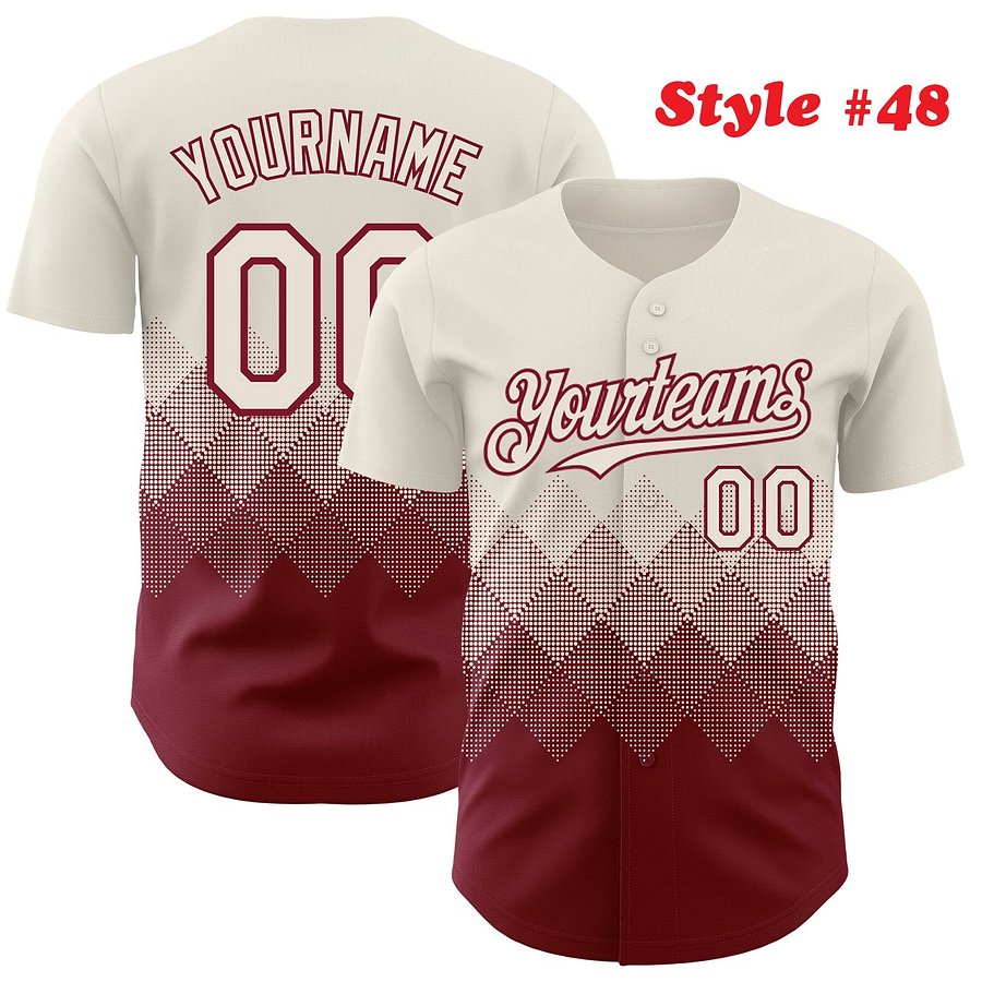 Authentic Baseball Jersey, Custom Baseball Jersey, Personalized Sport Jersey, Colorful, Number, 3D Gradient Square Shape product image (189)