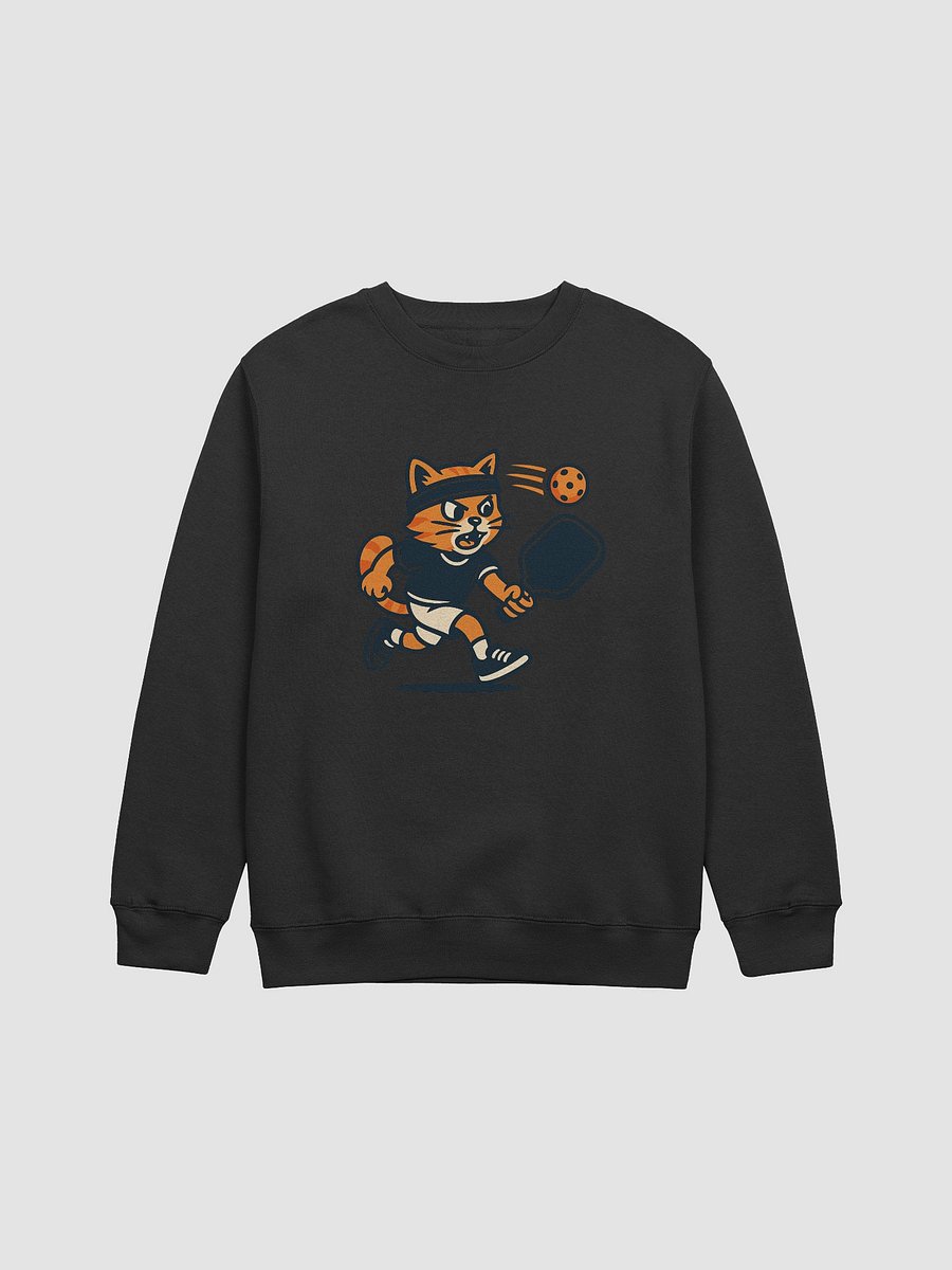 Vintage Tiger Cat Pickleball Crewneck – Midweight Black Unisex Sports Sweatshirt product image (2)