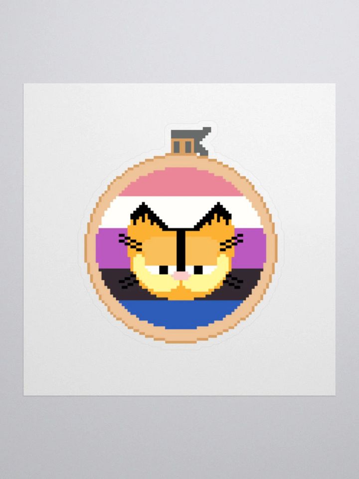Garfield cross stitch sticker (genderfluid) product image (1)
