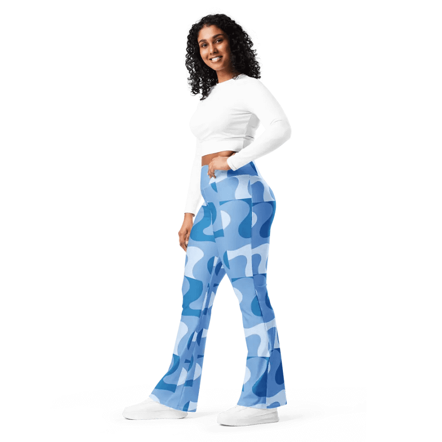 Blue Pattern Flare Pants product image (8)