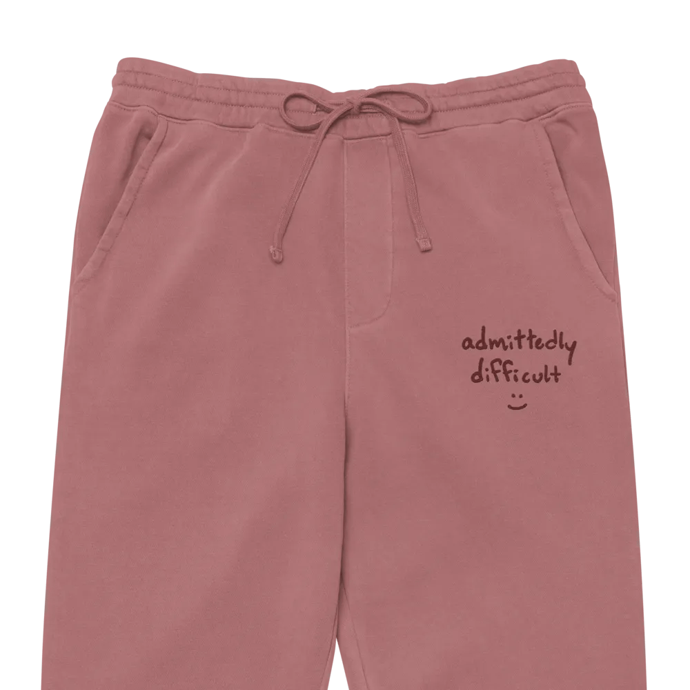 admittedly difficult (maroon thread) pigment dyed sweatpants product image (2)