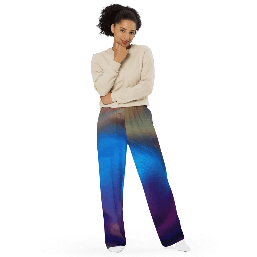 Rainbow Colorful Pattern Unisex Wide Leg Pants | Colorful Pants product image (11)