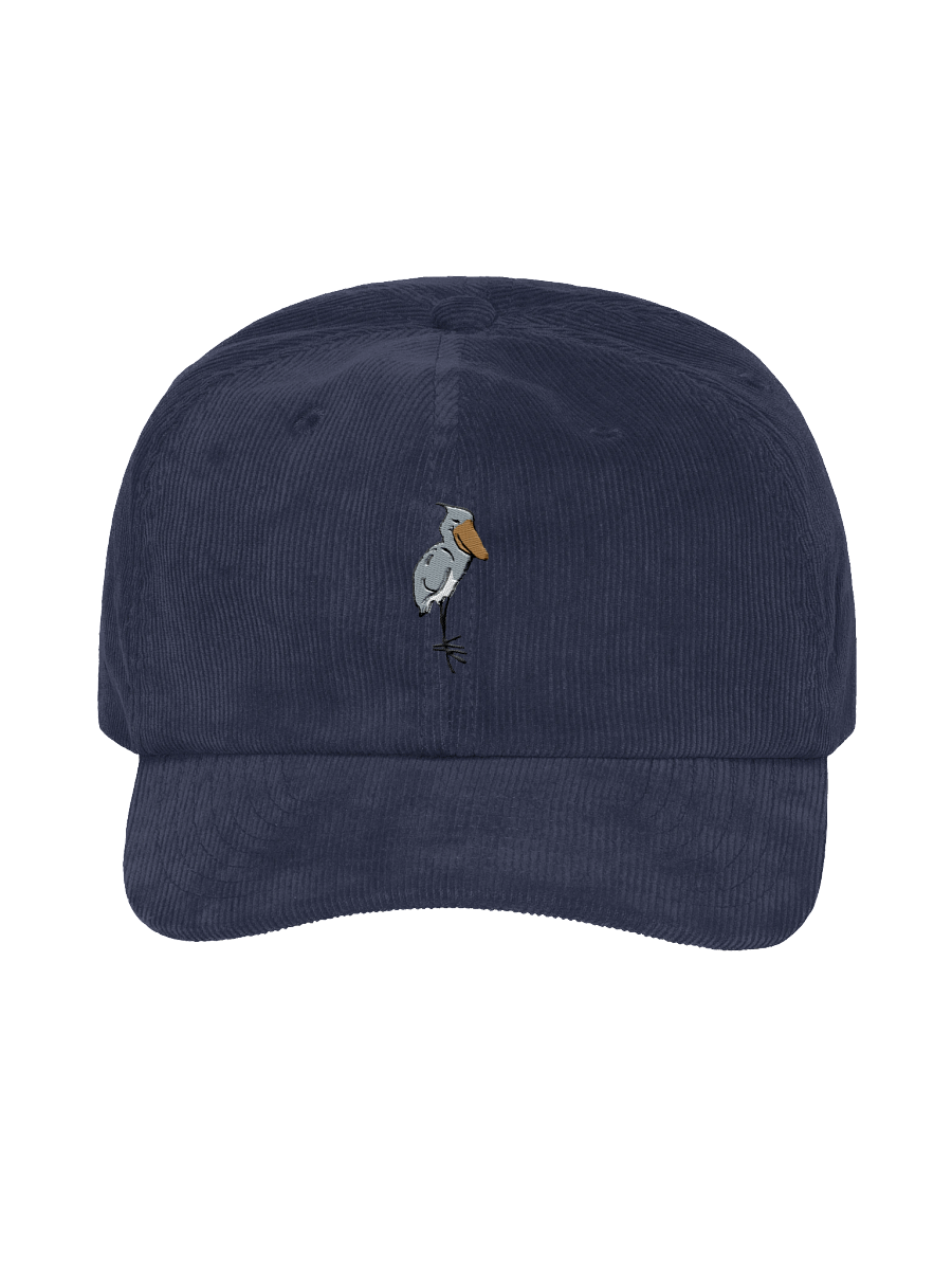 Embroidered Shoebill Stork Corduroy Hat – Adjustable Dad Cap, Unique Bird Lover Gift, Vintage-Style Wildlife Embroidery product image (1)