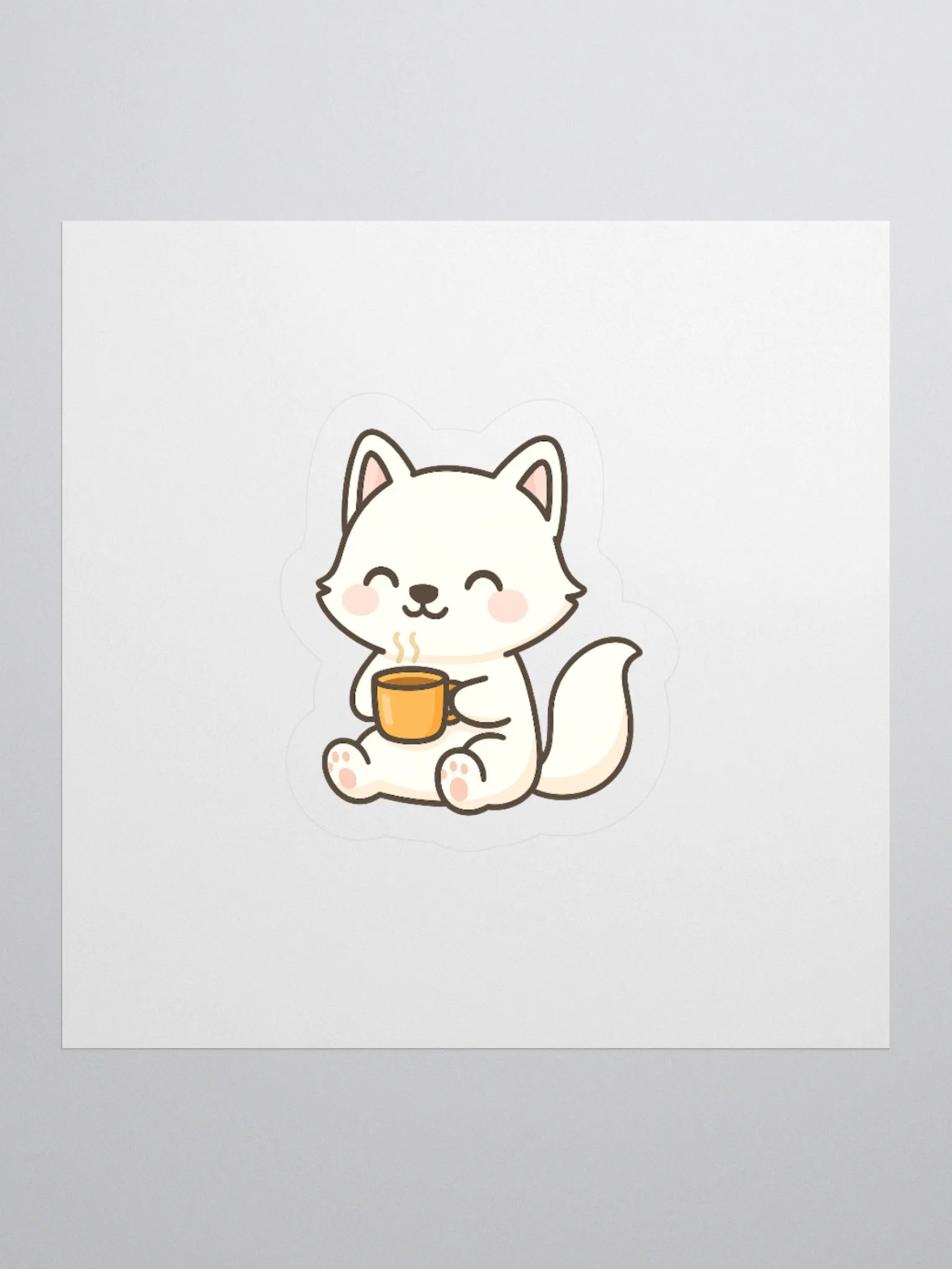 Arctic Fox Tea Time Sticker product image (3)