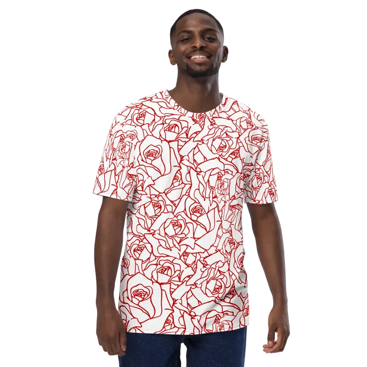 Loads of Roses · white-red crew neck t-shirt product image (1)