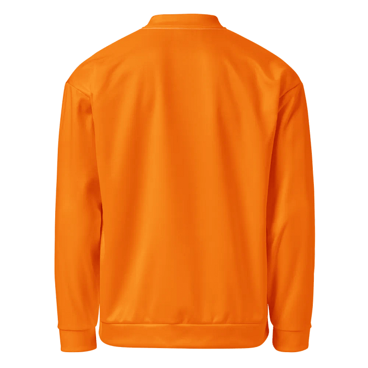 Plain Color Orange Bomber Jacket product image (2)