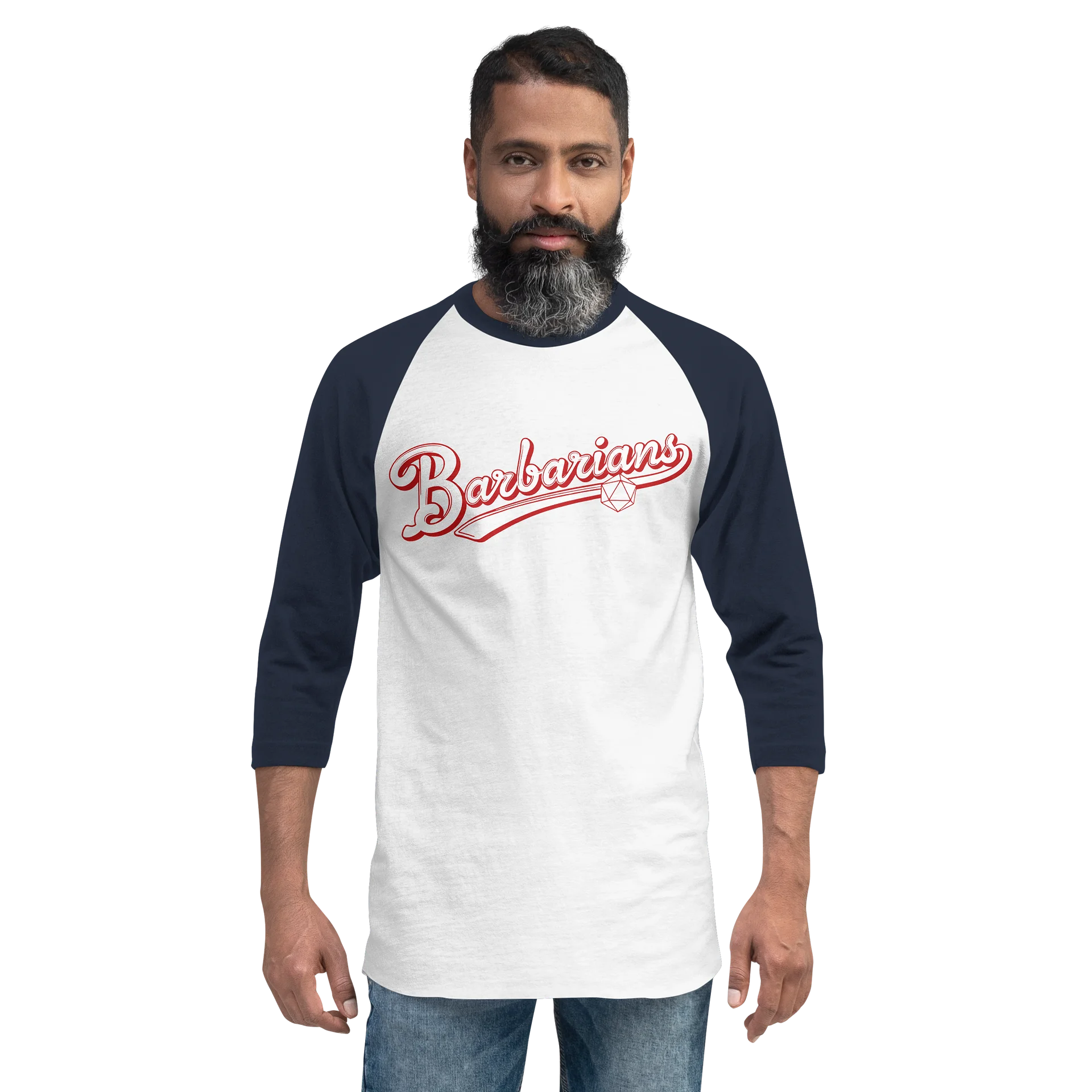 "Barbarians" Vintage Athletic Raglan Tee - Tultex Fine Jersey product image (12)