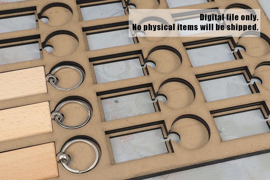 Laser cut template to engrave wooden keychains. product image (3)