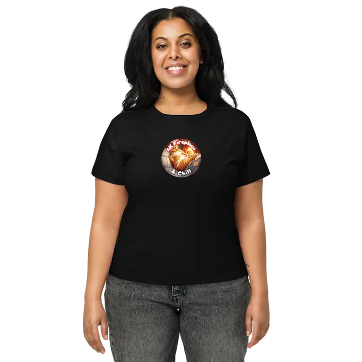Cozy Cat - 4K Fireplace & Chill | High Waisted Tee product image (2)