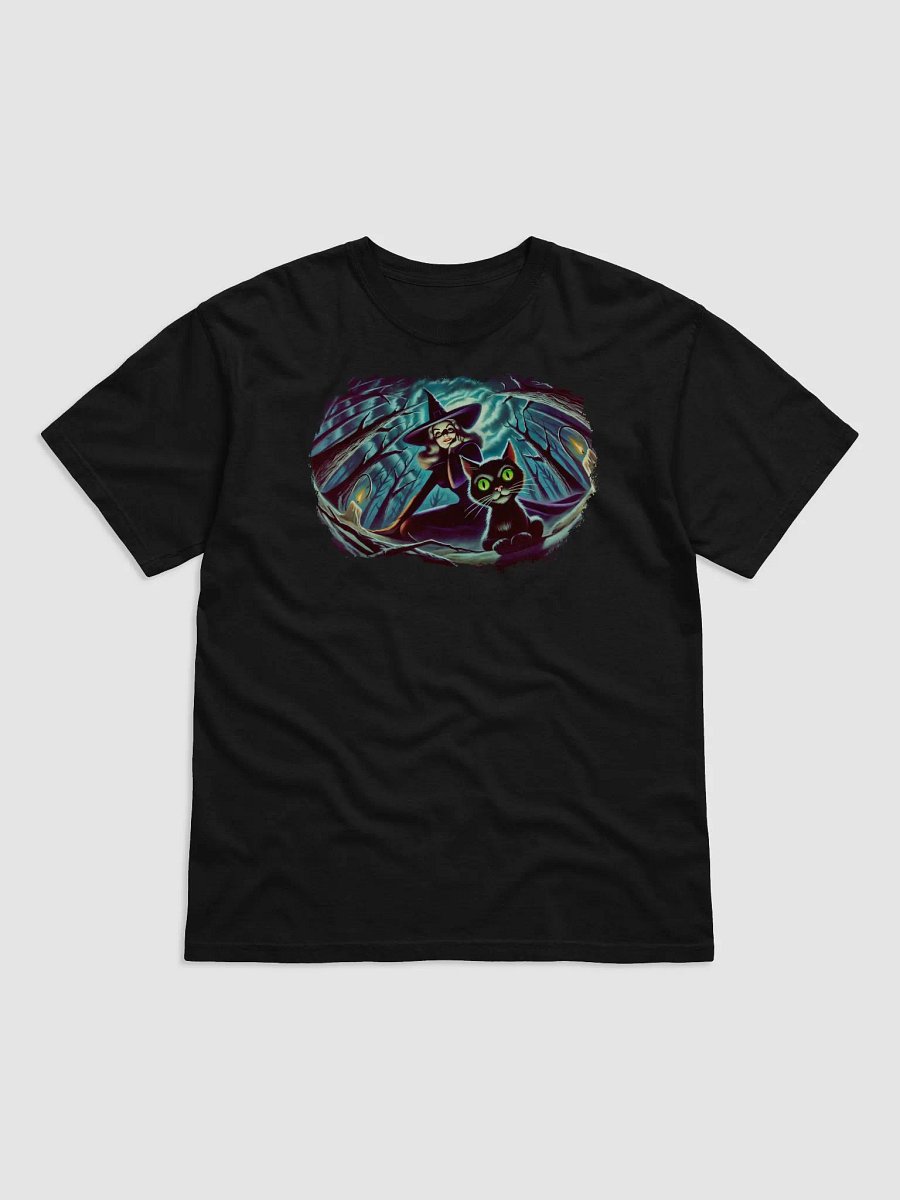 Amused Witch and Cat Comfort Colors Halloween T-Shirt product image (2)