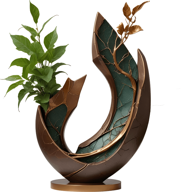 Bronze Euphoria – Botanical Harmony Sculpture PNG product image (1)