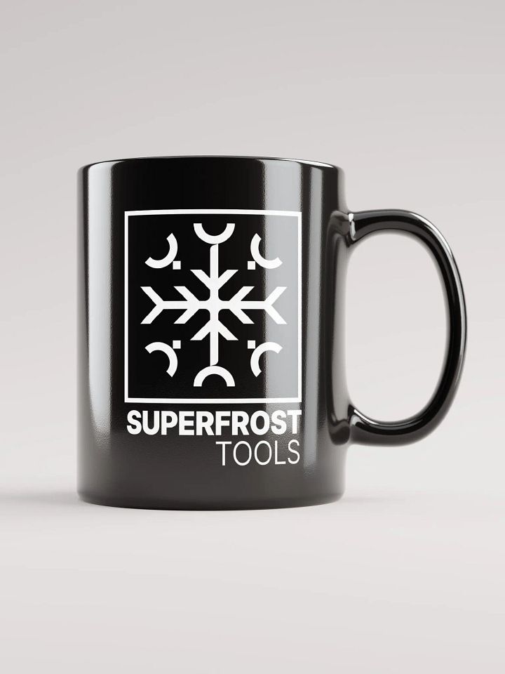 Smaller logo black ceramic mug product image (2)