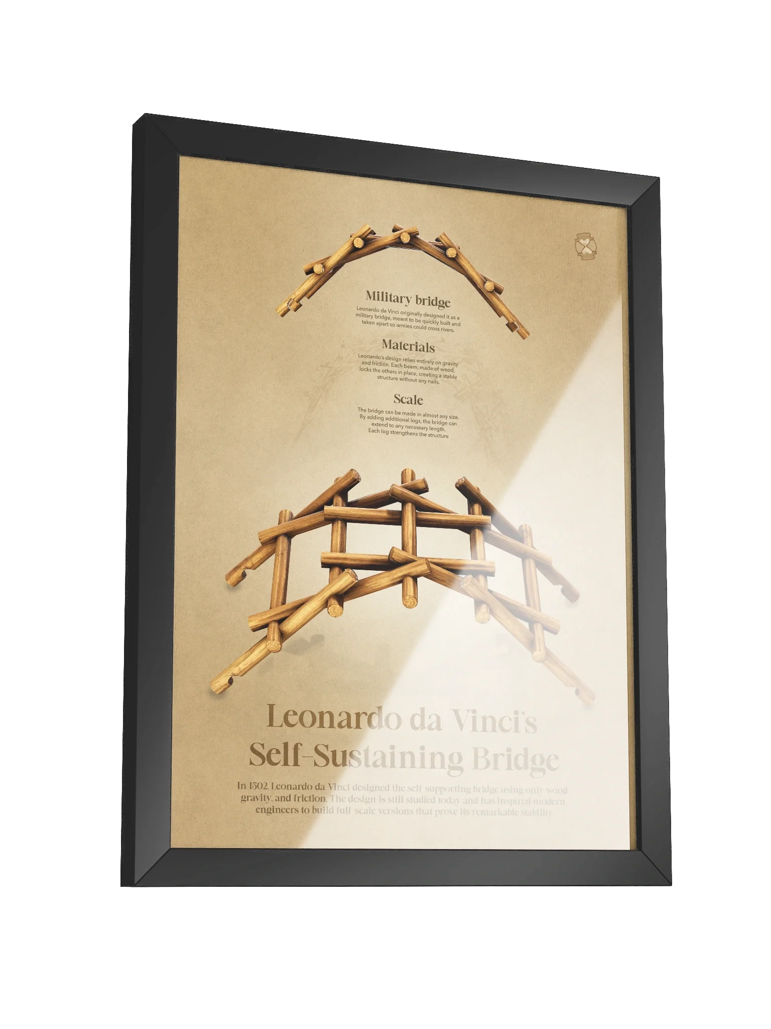 Leonardo da Vinci's Bridge (Framed poster) product image (5)