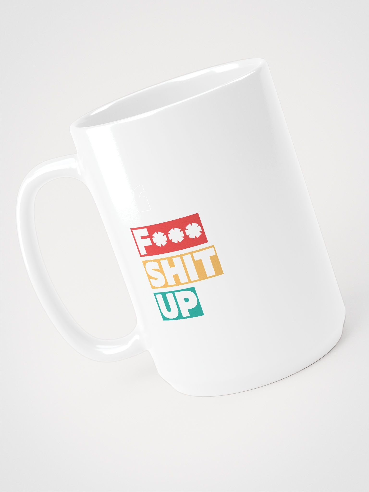 Vivid Censored Phrase White Glossy Mug product image (2)