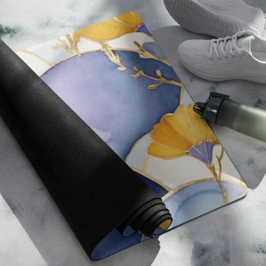 Floral Sky Stained Glass Yoga Mat product image (4)