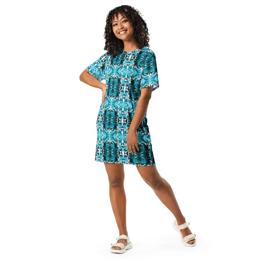 Blue Swirl T-Shirt Dress product image (10)