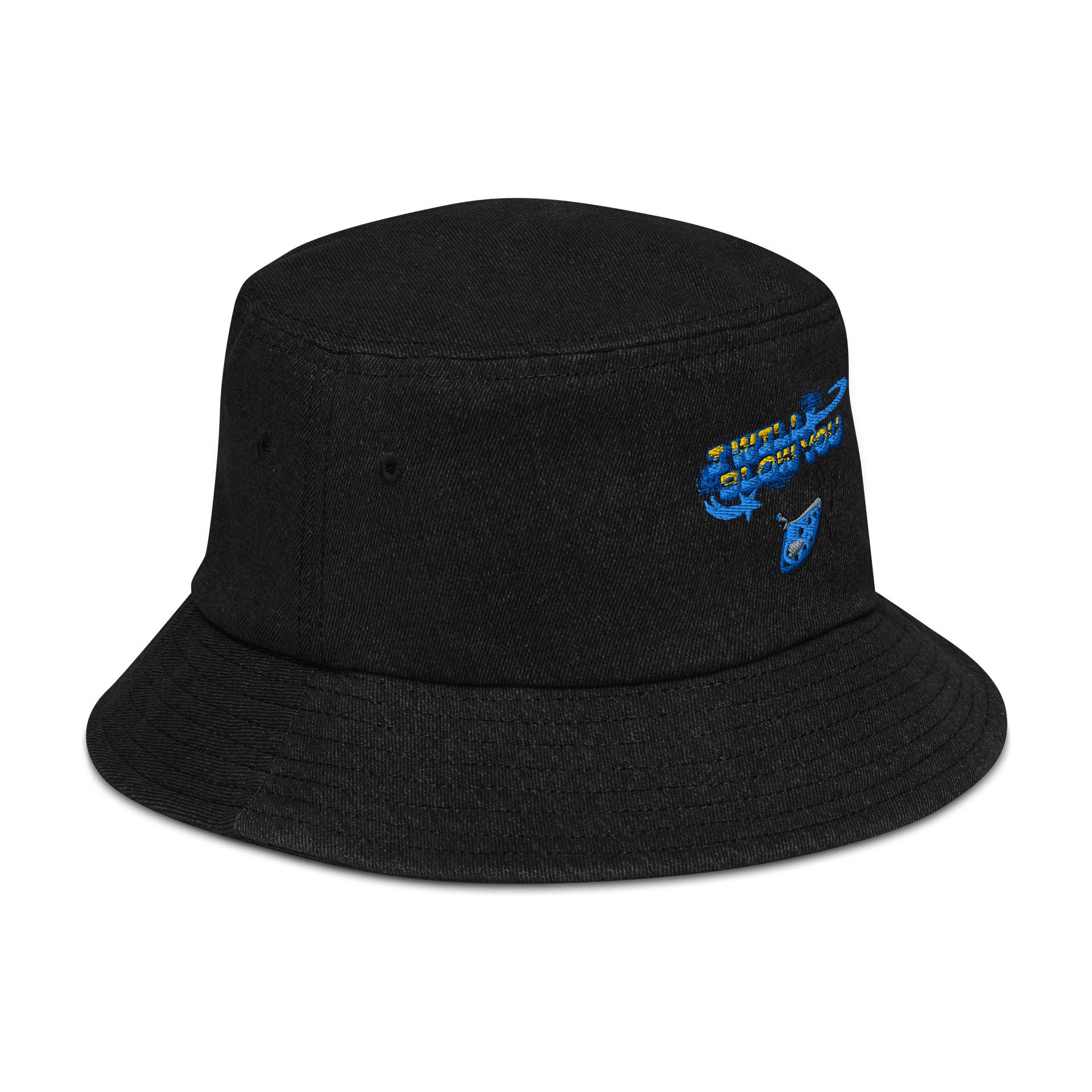 Blow You Embroidered Capstone Denim Bucket Hat product image (3)