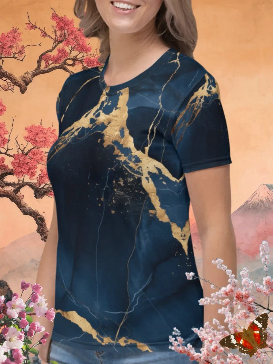 Blue Marble Print T-Shirt product image (2)