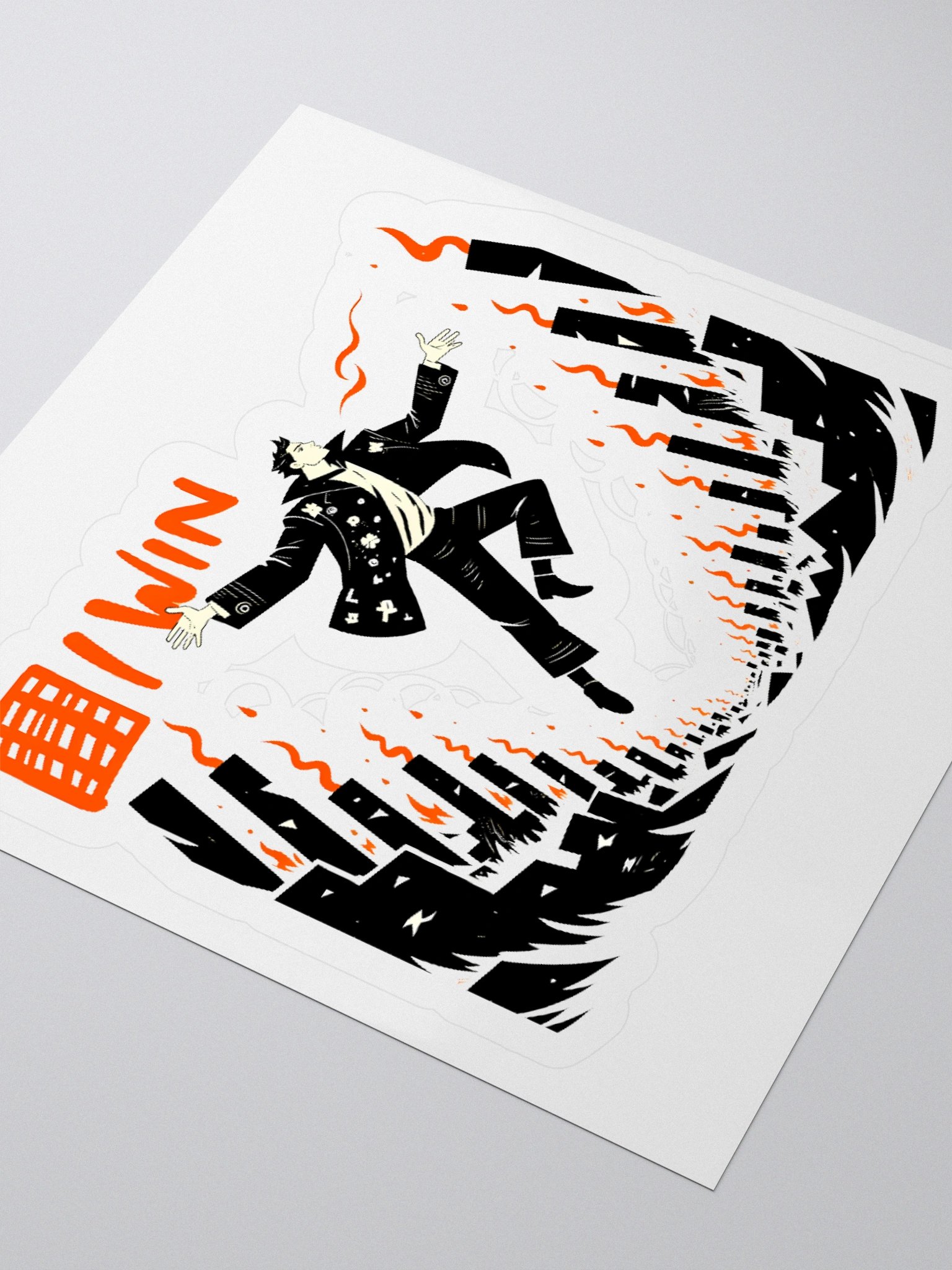 I Win Flame Art Print – Bold Triumphant Sticker product image (9)