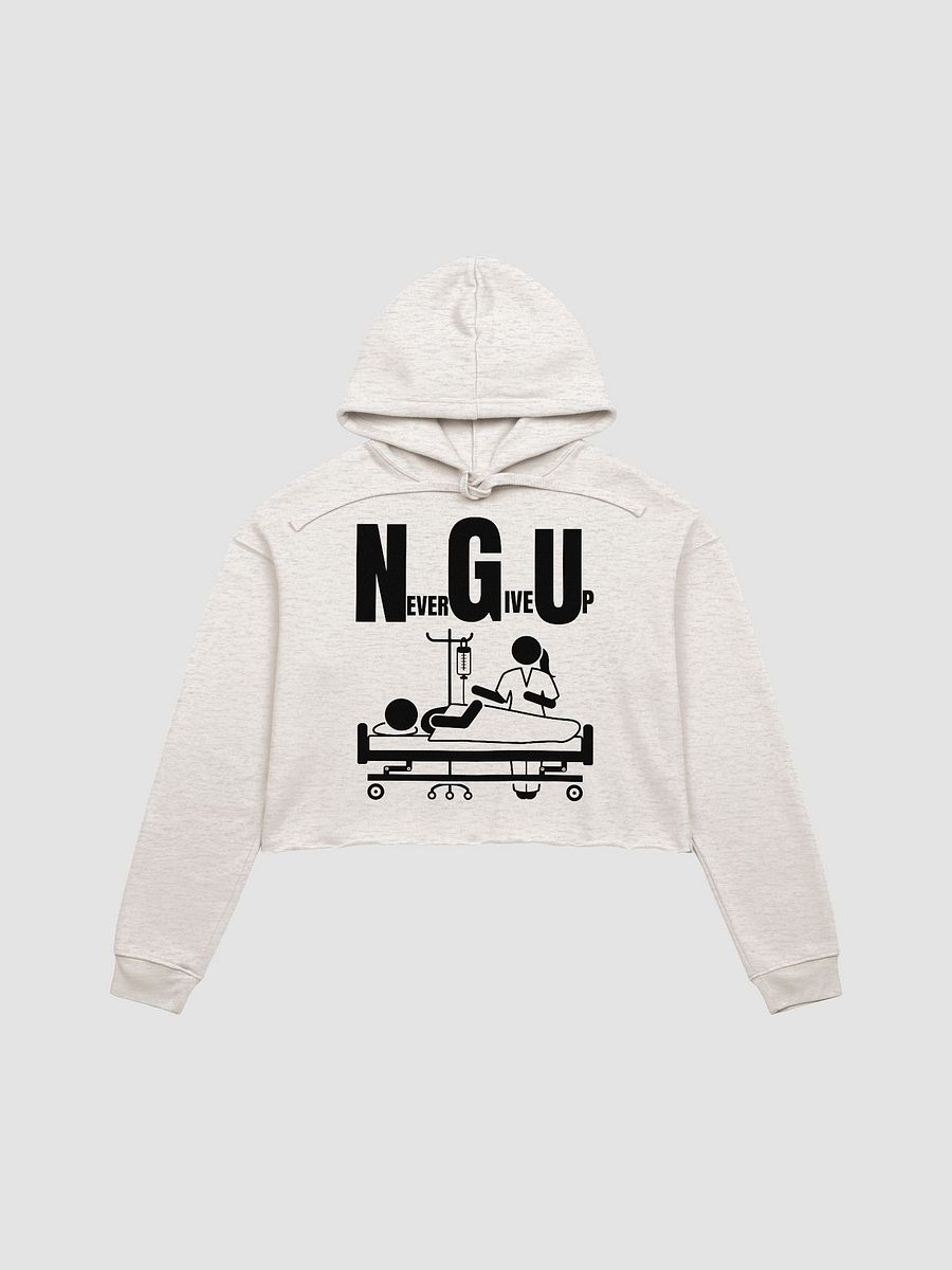 Never give up Bella+Canvas Fleece Crop Hoodie product image (3)