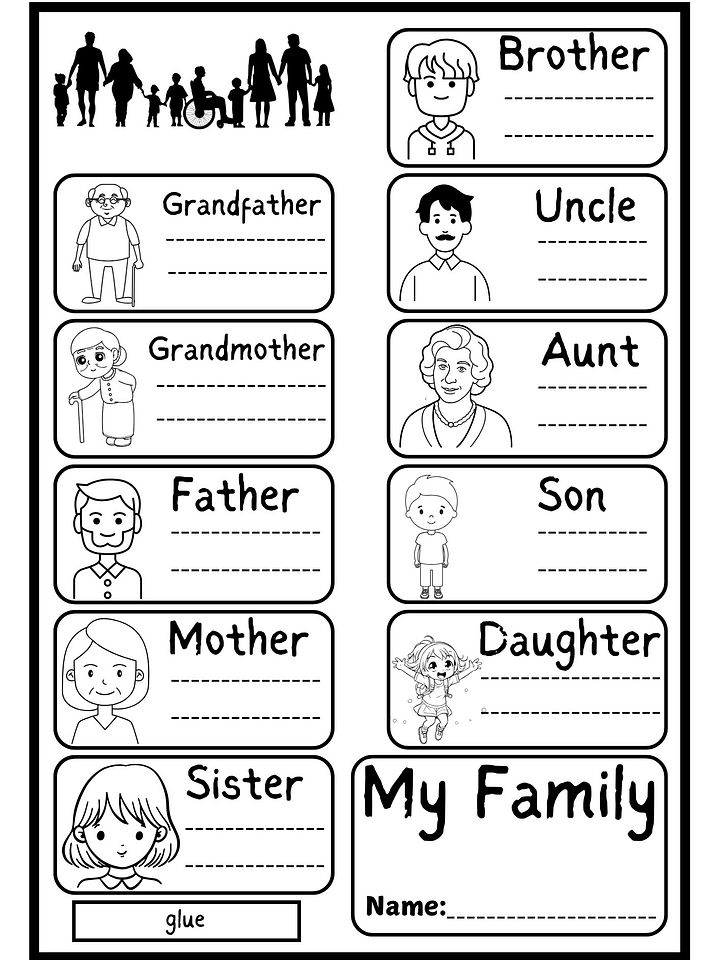 My Family for Preschool Worksheets PDF product image (1)